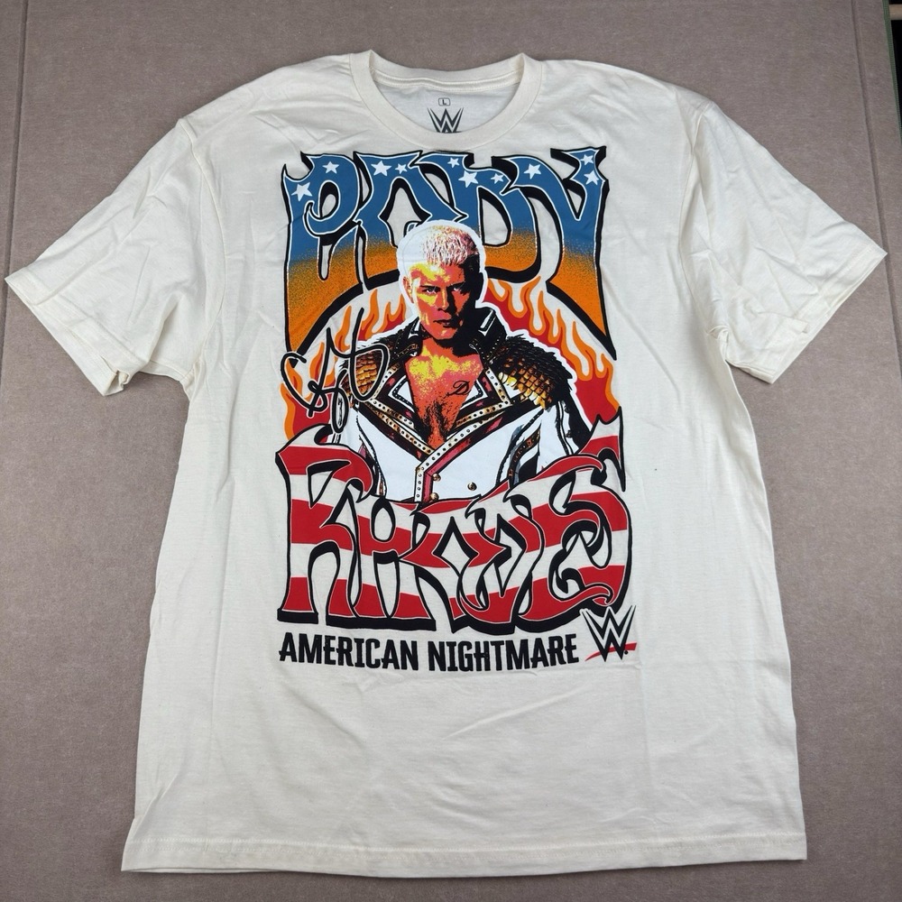 WWE Cody Rhodes Shirt Men L White Graphic‎ Tee American Nightmare Hot Topic